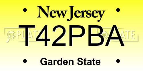 T42PBA New Jersey License Plate