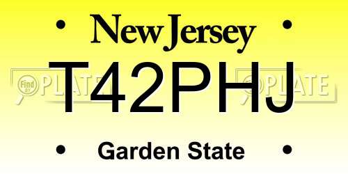 T42PHJ New Jersey License Plate