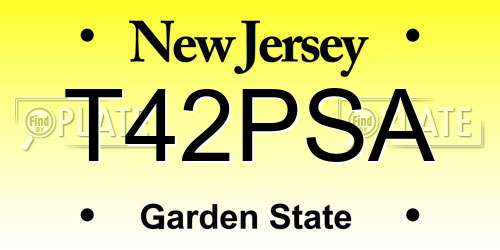 T42PSA New Jersey License Plate