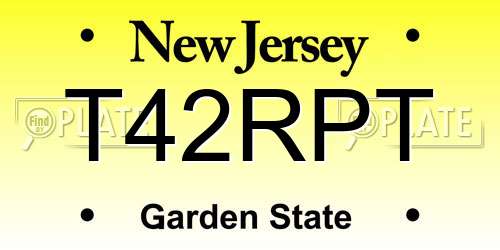 T42RPT New Jersey License Plate