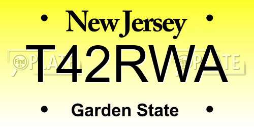T42RWA New Jersey License Plate