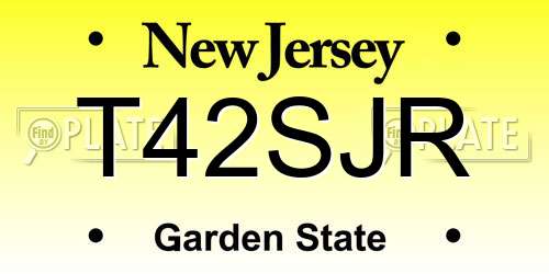 T42SJR New Jersey License Plate