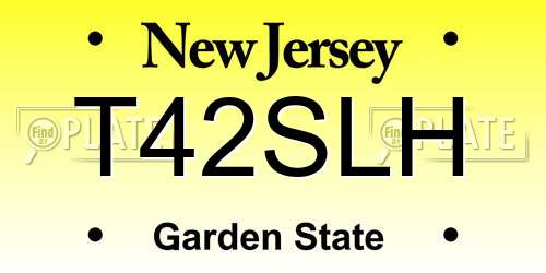 T42SLH New Jersey License Plate