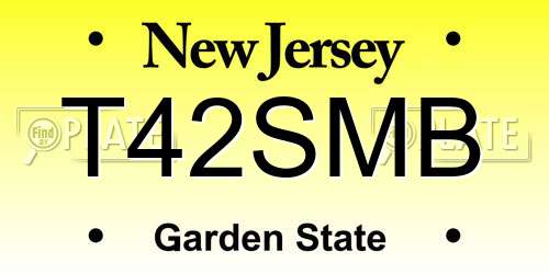 T42SMB New Jersey License Plate
