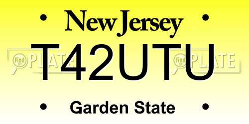 T42UTU New Jersey License Plate