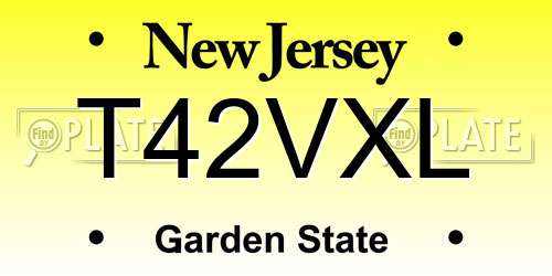 T42VXL New Jersey License Plate
