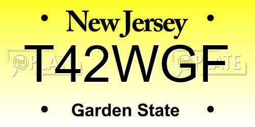 T42WGF New Jersey License Plate