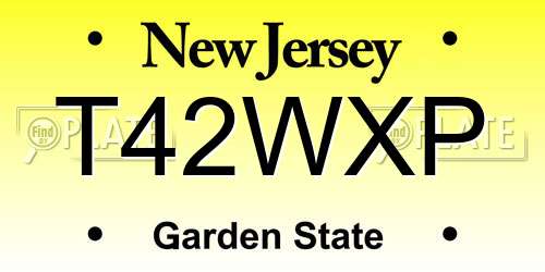T42WXP New Jersey License Plate