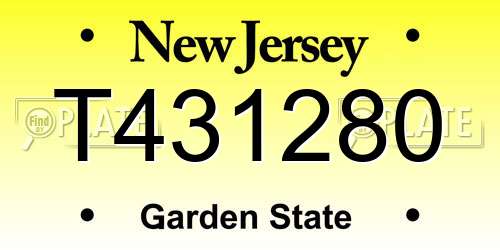 T431280 New Jersey License Plate