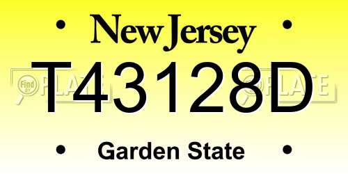 T43128D New Jersey License Plate