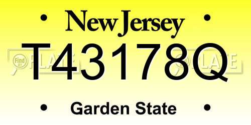 T43178Q New Jersey License Plate