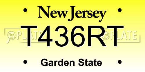 T436RT New Jersey License Plate