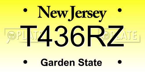 T436RZ New Jersey License Plate