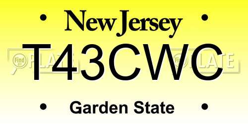 T43CWC New Jersey License Plate