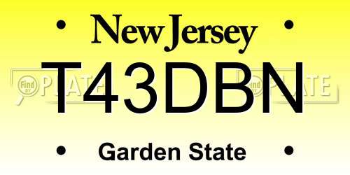 T43DBN New Jersey License Plate