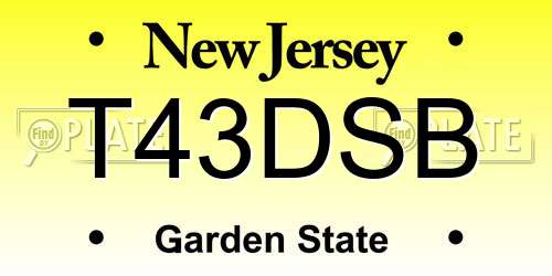 T43DSB New Jersey License Plate