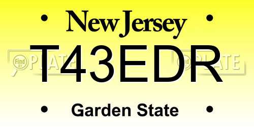 T43EDR New Jersey License Plate