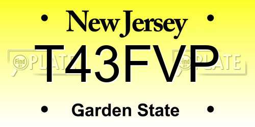 T43FVP New Jersey License Plate