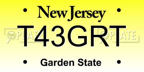 T43GRT New Jersey License Plate