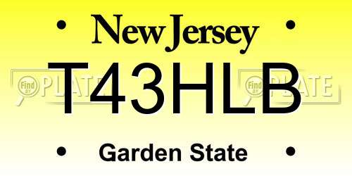 T43HLB New Jersey License Plate