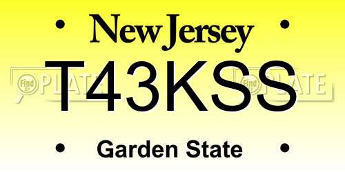 T43KSS New Jersey License Plate