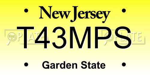 T43MPS New Jersey License Plate