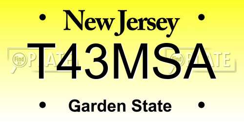 T43MSA New Jersey License Plate