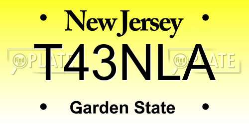T43NLA New Jersey License Plate