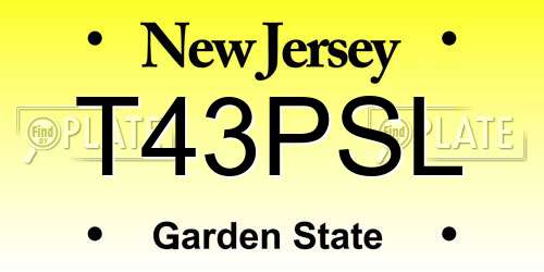 T43PSL New Jersey License Plate