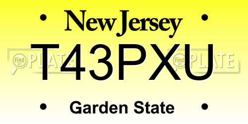 T43PXU New Jersey License Plate