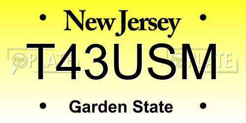 T43USM New Jersey License Plate