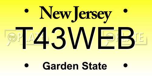 T43WEB New Jersey License Plate