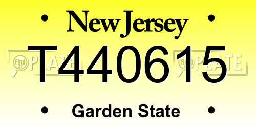 T440615 New Jersey License Plate