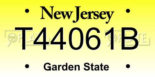 T44061B New Jersey License Plate