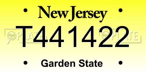 T441422 New Jersey License Plate