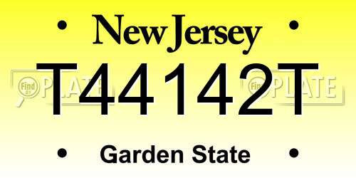 T44142T New Jersey License Plate