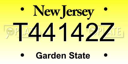 T44142Z New Jersey License Plate