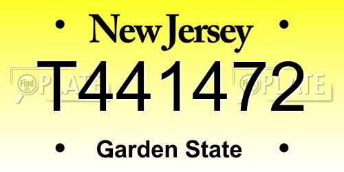 T441472 New Jersey License Plate