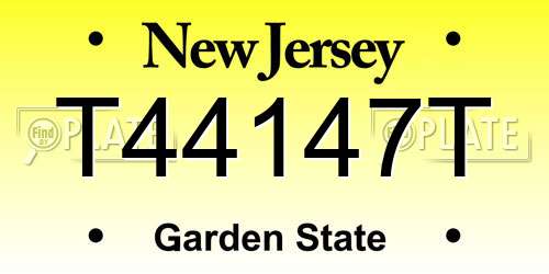 T44147T New Jersey License Plate