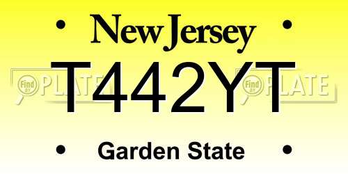 T442YT New Jersey License Plate