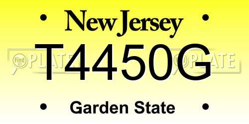 T4450G New Jersey License Plate