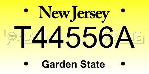 T44556A New Jersey License Plate