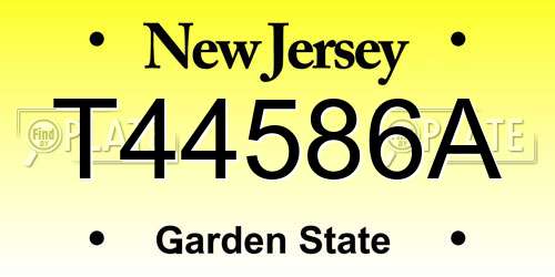 T44586A New Jersey License Plate