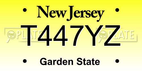 T447YZ New Jersey License Plate