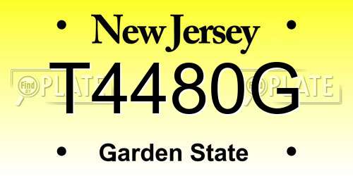 T4480G New Jersey License Plate