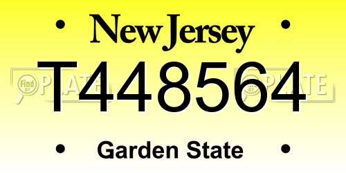 T448564 New Jersey License Plate