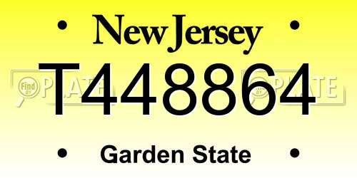 T448864 New Jersey License Plate