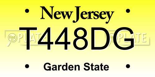 T448DG New Jersey License Plate