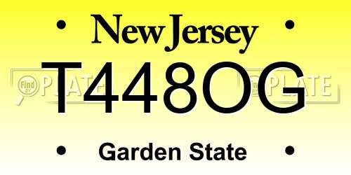 T448OG New Jersey License Plate