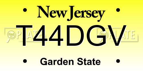 T44DGV New Jersey License Plate